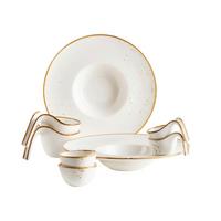 Kombiservice Pintar Weiß Hellbraun 8-Teilig - Hellbraun/Weiß, Basics, Keramik - Mäser