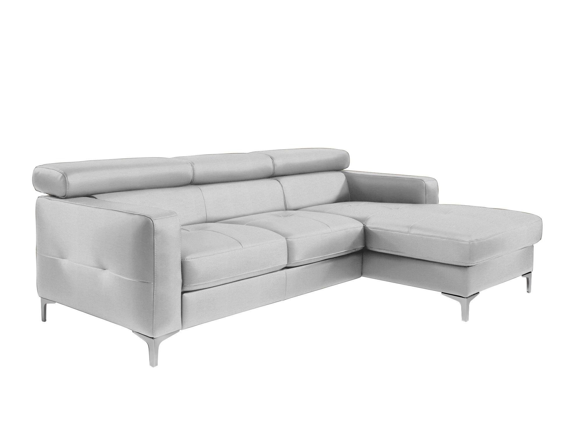 Ecksofa Mit Schlaffunktion Sammy Hellgrau - Chromfarben/Hellgrau, Design, Textil (226/169cm) - Livetastic