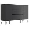 Sideboard Posseik Industrial Graphitfarben B: 155 Cm - Schwarz/Graphitfarben, Design, Holzwerkstoff (155/93,6/42cm) - P & B