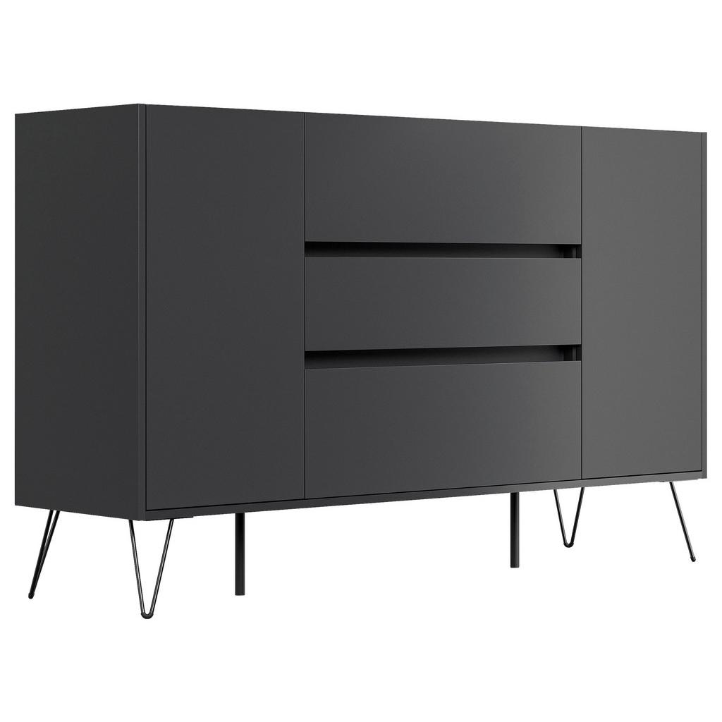 Sideboard Posseik Industrial Graphitfarben B: 155 cm