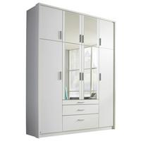 Drehtürenschrank Mit Spiegel 185 Cm Weiß Hildesheim - Klar/Weiß, Design, Glas/Holzwerkstoff (185/231/56cm) - Rauch Möbel