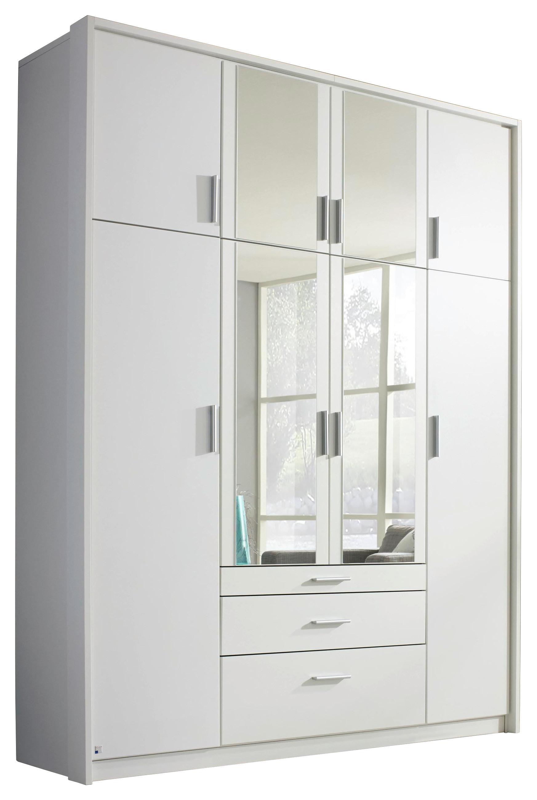 Drehtürenschrank Mit Spiegel 185 cm Weiß Hildesheim