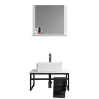 Badmöbel-Set 3-Tlg. Bitila B: 60 cm Schwarz/Weiß - Schwarz/Weiß, MODERN, Glas/Keramik (60cm) - MID.YOU