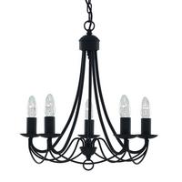 Kronleuchter 6345-5bk Maypole - Schwarz, KONVENTIONELL, Metall (46/120cm)