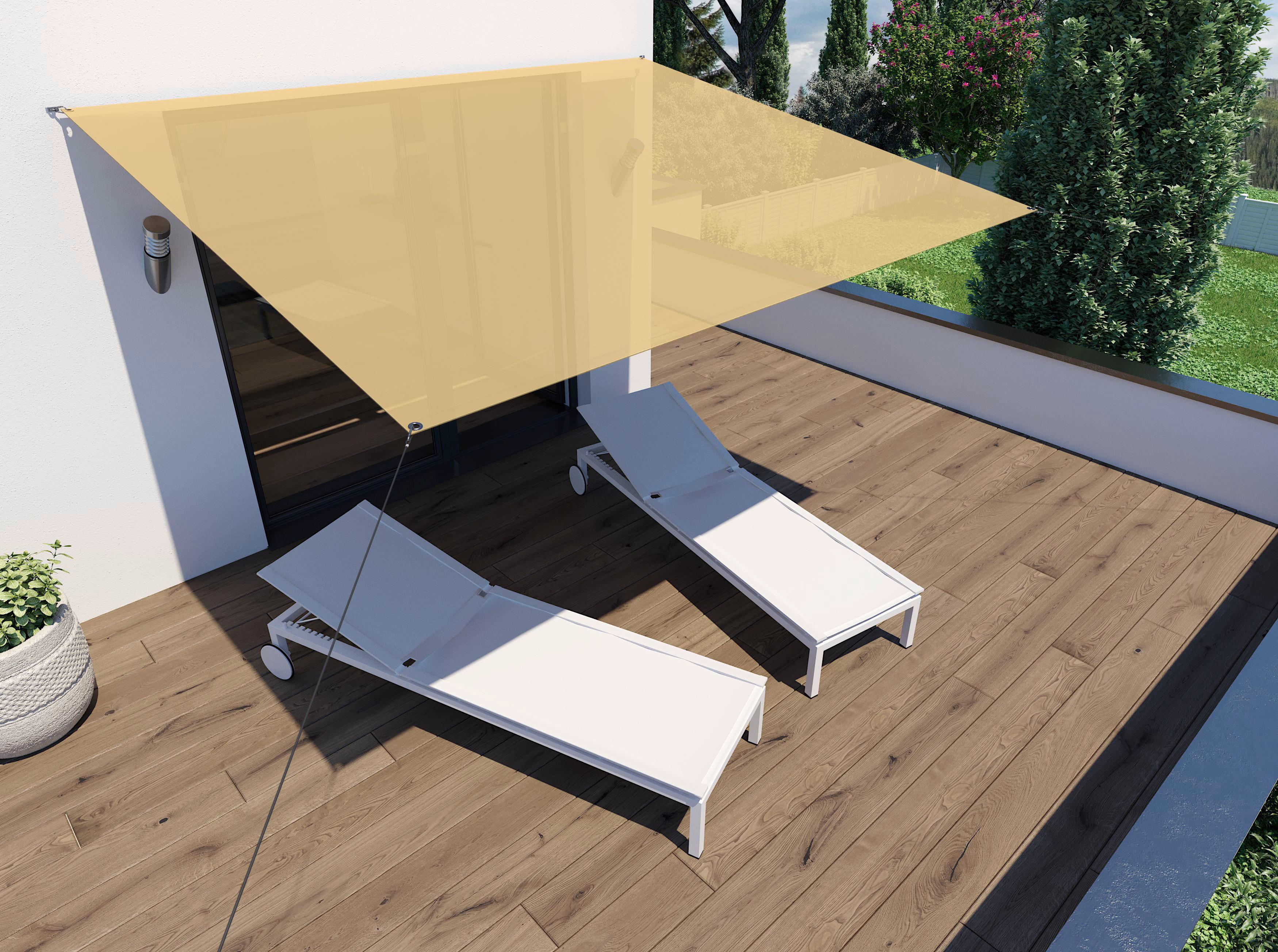 Sonnensegel Rechteck 3x2,5cm - Beige, MODERN, Textil (300/250cm)