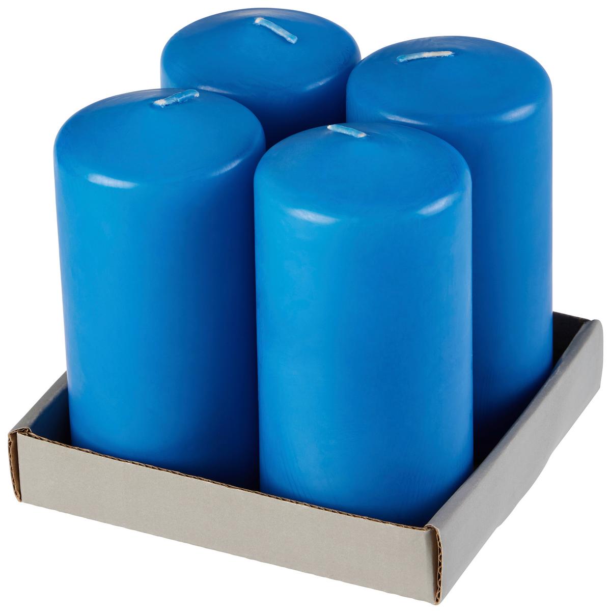 Kerze Winston - Blau/Lila, Basics, Naturmaterialien (6/12,5cm) - Ondega