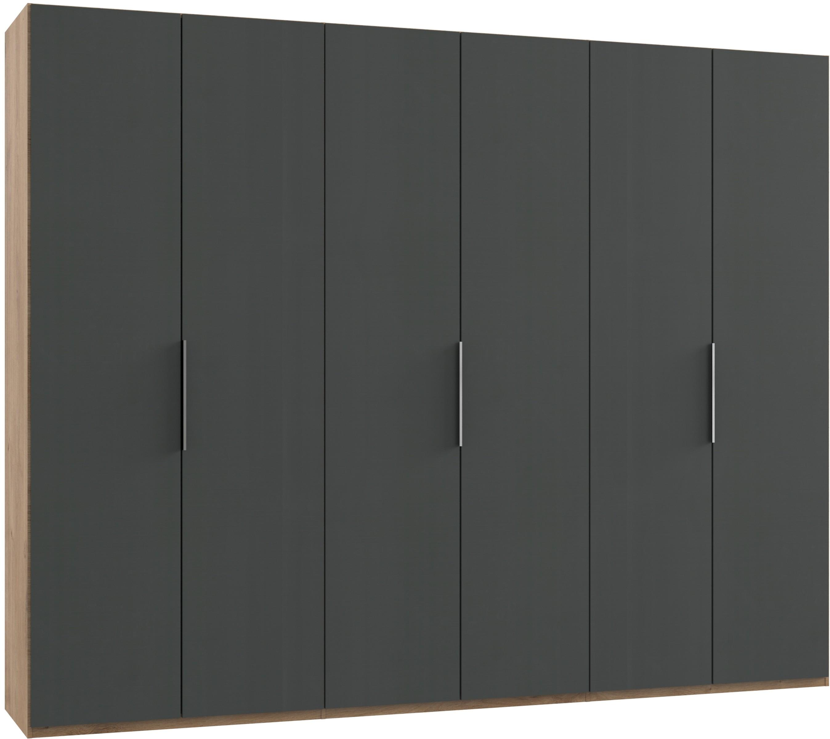 Drehtürenschrank B: 300 cm Level Graphit-/Eichefarben - Eichefarben/Graphitfarben, MODERN, Holzwerkstoff (300/236/58cm) - MID.YOU