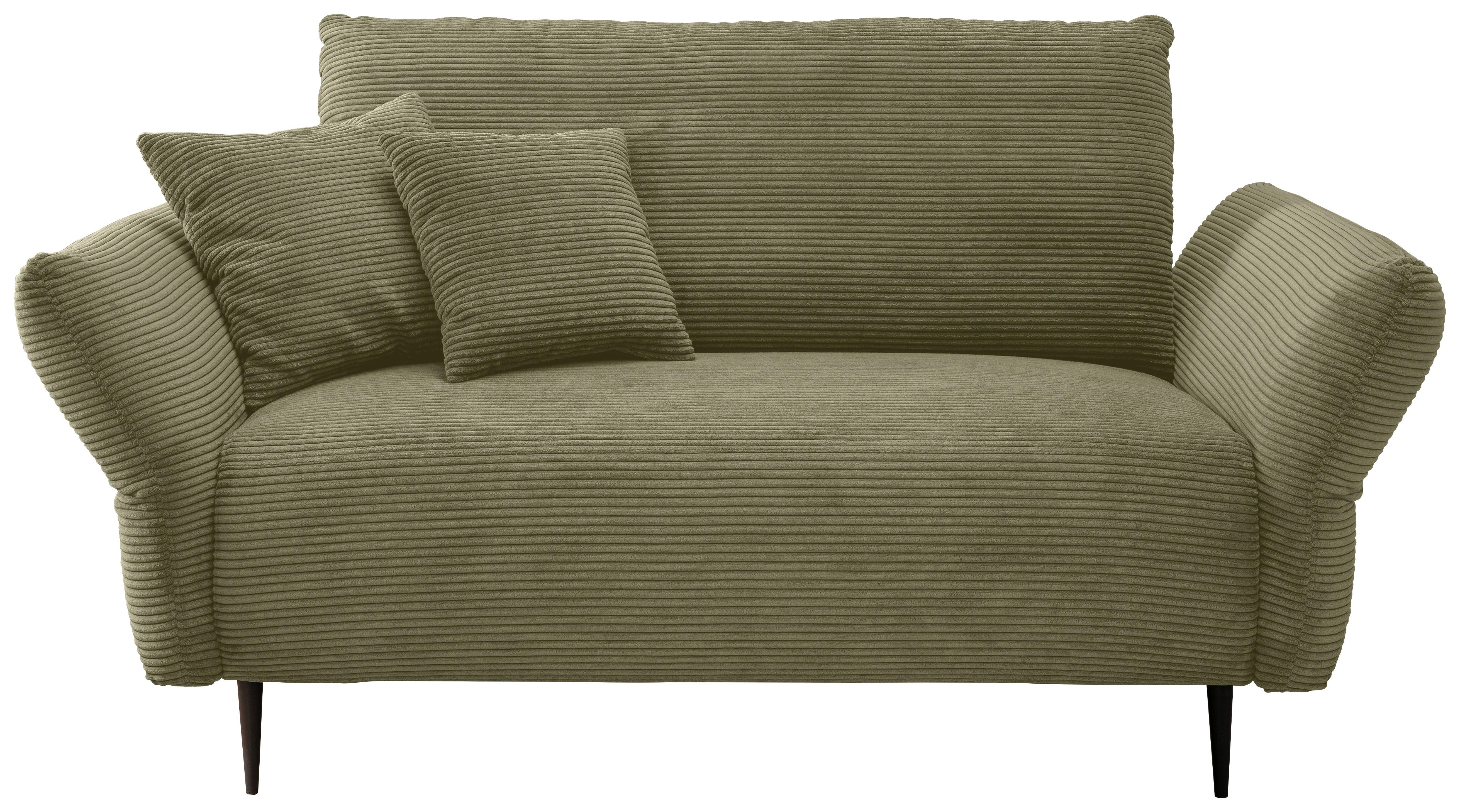 2-Sitzer-Sofa Vanilla Olivgrün, B: 163 cm - Schwarz/Olivgrün, Design, Textil (163/97/102cm) - Livetastic