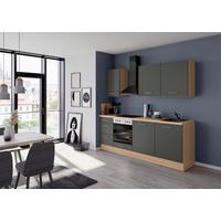 Küchenblock Ip1200 - Dunkelgrau/Eichefarben, Design, Holzwerkstoff (230cm) - Impuls