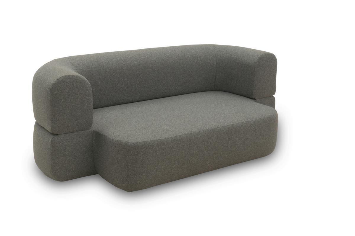 Schlafsofa Dunkelgrau B: 208 Cm - Dunkelgrau/Schwarz, Design, Textil (208/78/115cm) - MID.YOU
