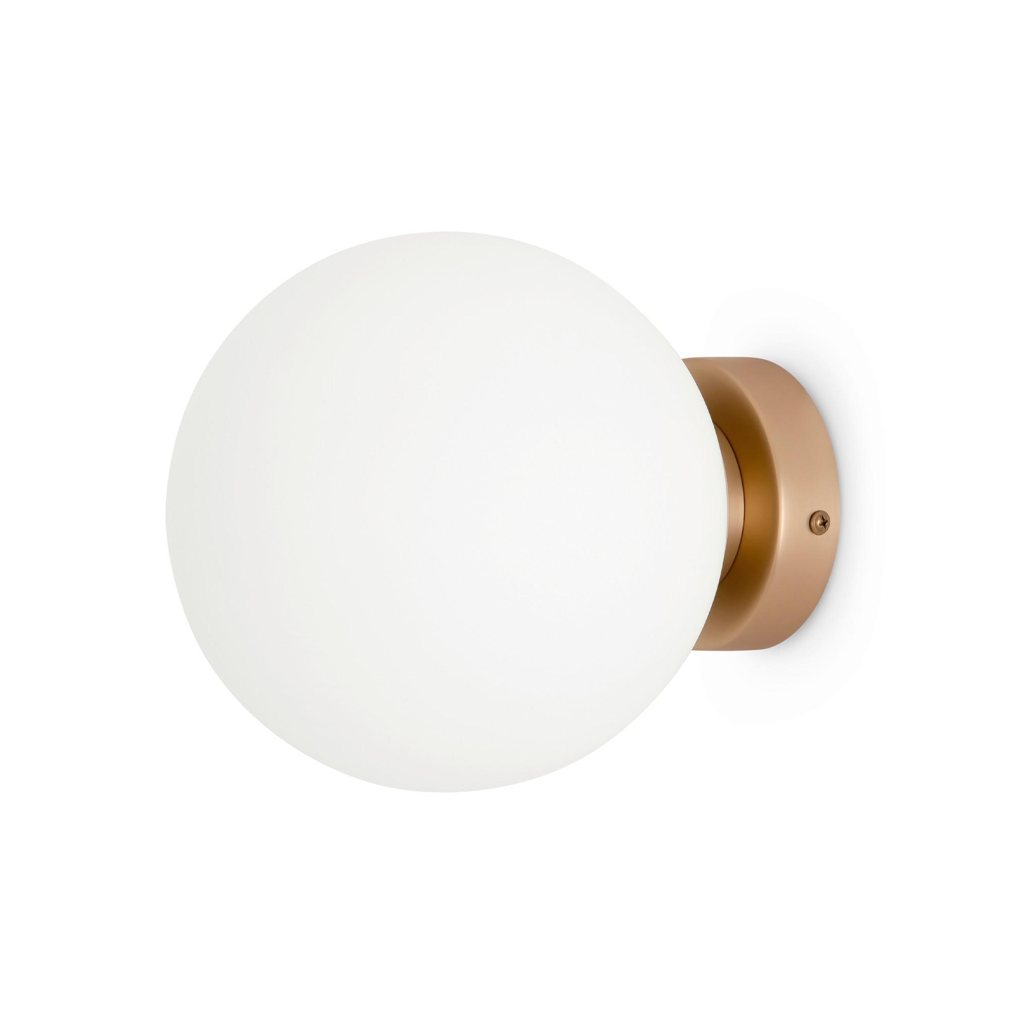 WANDLEUCHTE BASIC FORM - Goldfarben/Weiß, Trend, Glas/Metall (18/18/21cm) - MAYTONI