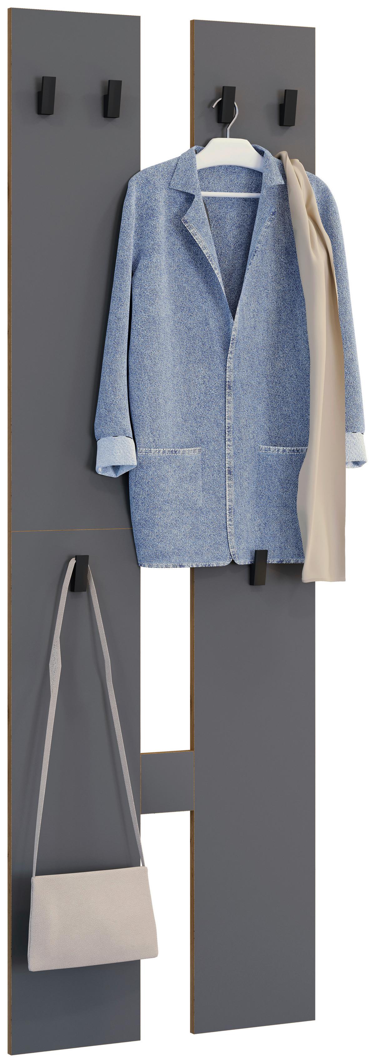 Wandgarderobe Salia Anthrazit/honigeiche - Honigeiche/Anthrazit, Design, Holzwerkstoff (57/140/20cm) - MID.YOU
