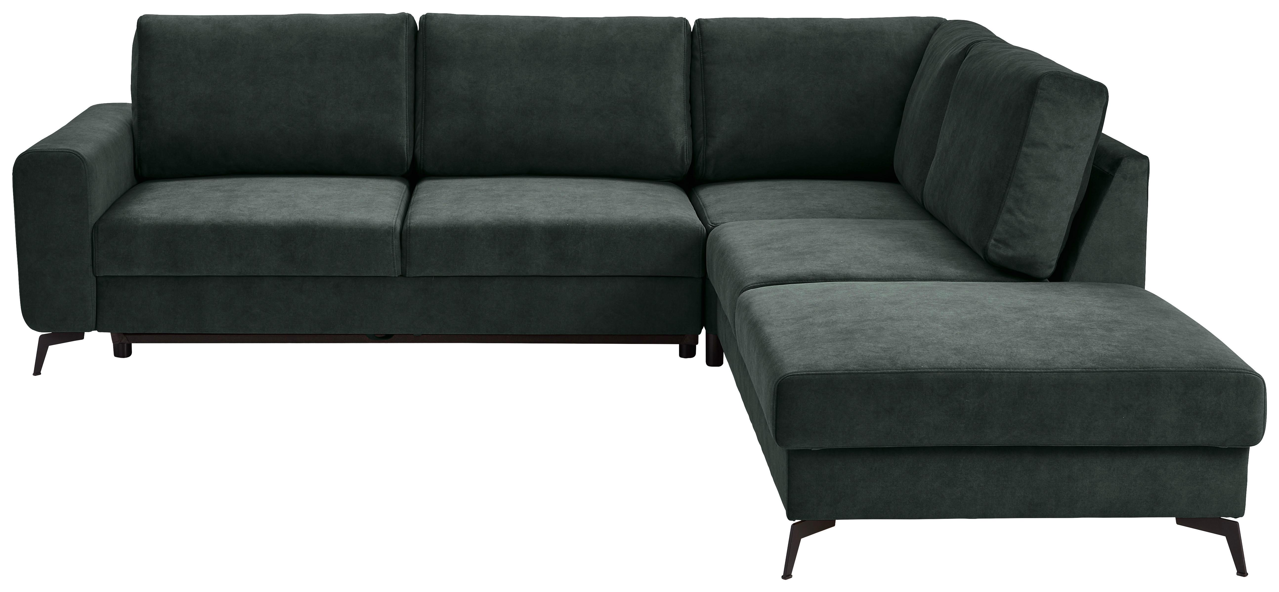 Sedací souprava ADESSO, pravá, tmavě zelená barva - černá/tmavě zelená, Konvenční, kov/textil (275/257cm) - MID.YOU