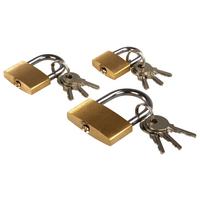 Vorhängeschloss-Set Goldfarben inkl. Je 3 Schlüssel - Goldfarben, KONVENTIONELL, Metall