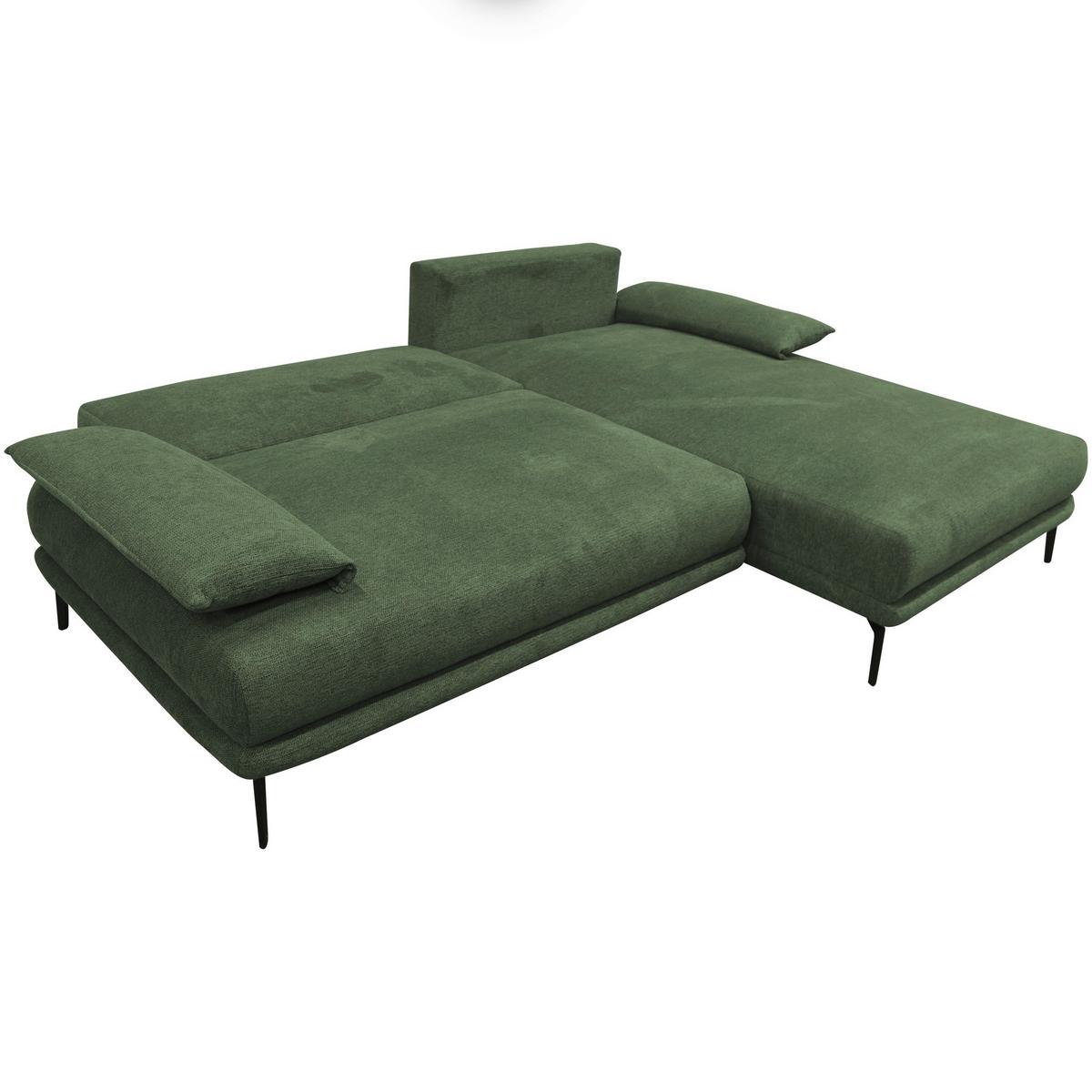 Ecksofa Mit Bettkasten Lagacy 260x192 Cm Webstoff Grün - Schwarz/Grün, Design, Textil (260/192cm) - MID.YOU
