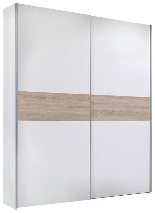Schwebetürenschrank B: 170 cm Puls, Weiß/Eiche Dekor - Eichefarben/Weiß, KONVENTIONELL, Holzwerkstoff (170/195/59cm) - P & B