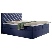 Boxspringbett Mit Topper & Bettkasten 160x200 Gusto - Blau/Schwarz, MODERN, Textil (160/200cm) - MID.YOU