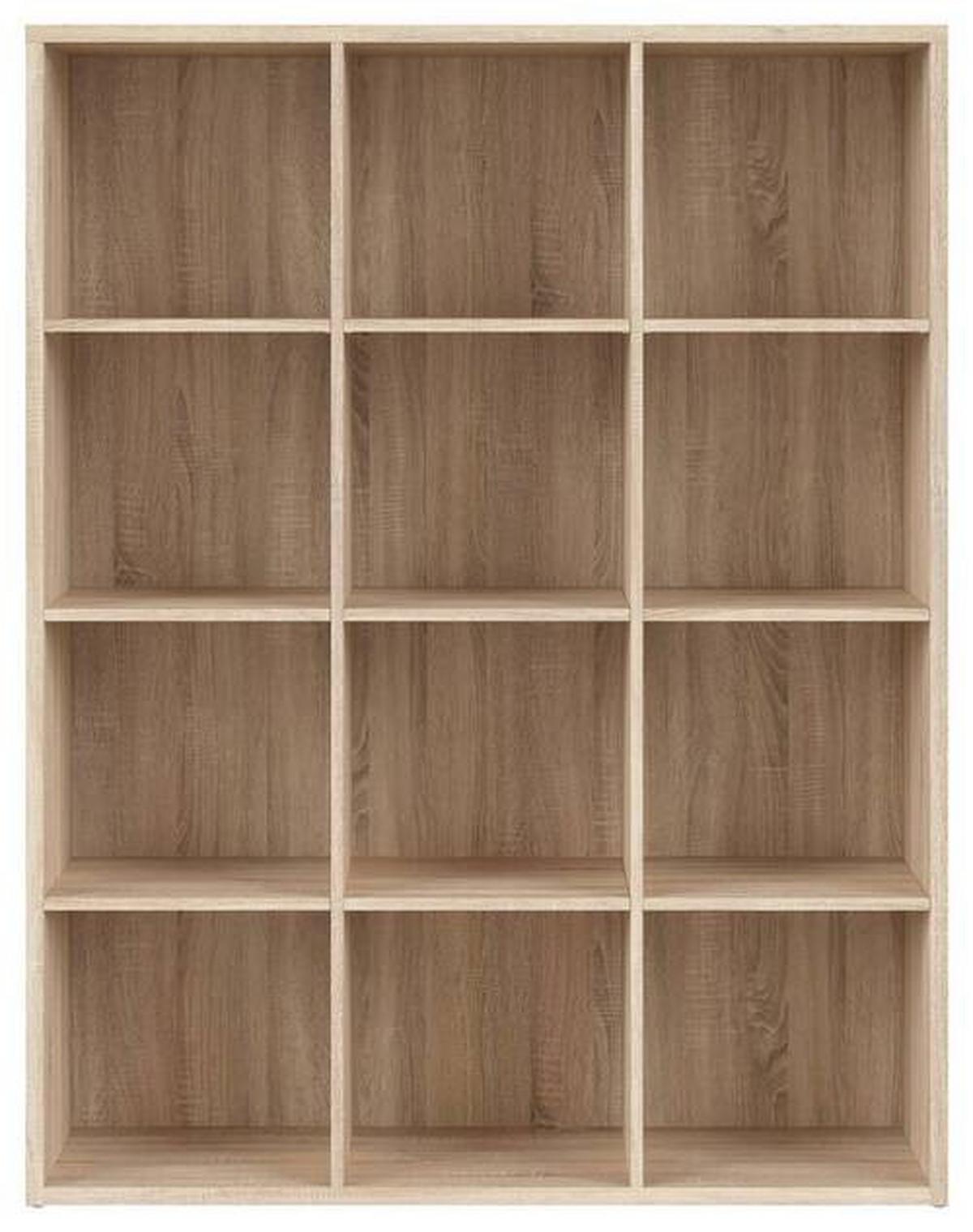 Regal Nepo Plus Bookshelf - Schwarz/Sonoma Eiche, Design, Holzwerkstoff (114/146,5/38,5cm)