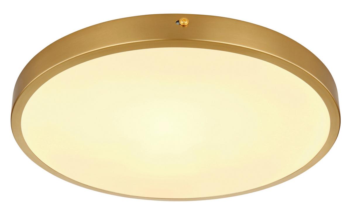 LED-Deckenleuchte 12381-22 - Messingfarben/Opal, KONVENTIONELL, Kunststoff/Metall (35/3cm) - Globo