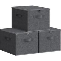 Aufbewahrungsboxen-set Grau B: 40 Cm - Grau, Basics, Papier/Textil (40/25/30cm)