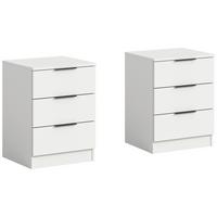 Nachtkästchenset Kopenhagen, Weiß B: 45 Cm - Schwarz/Weiß, MODERN, Holzwerkstoff (45/60/40cm) - MID.YOU