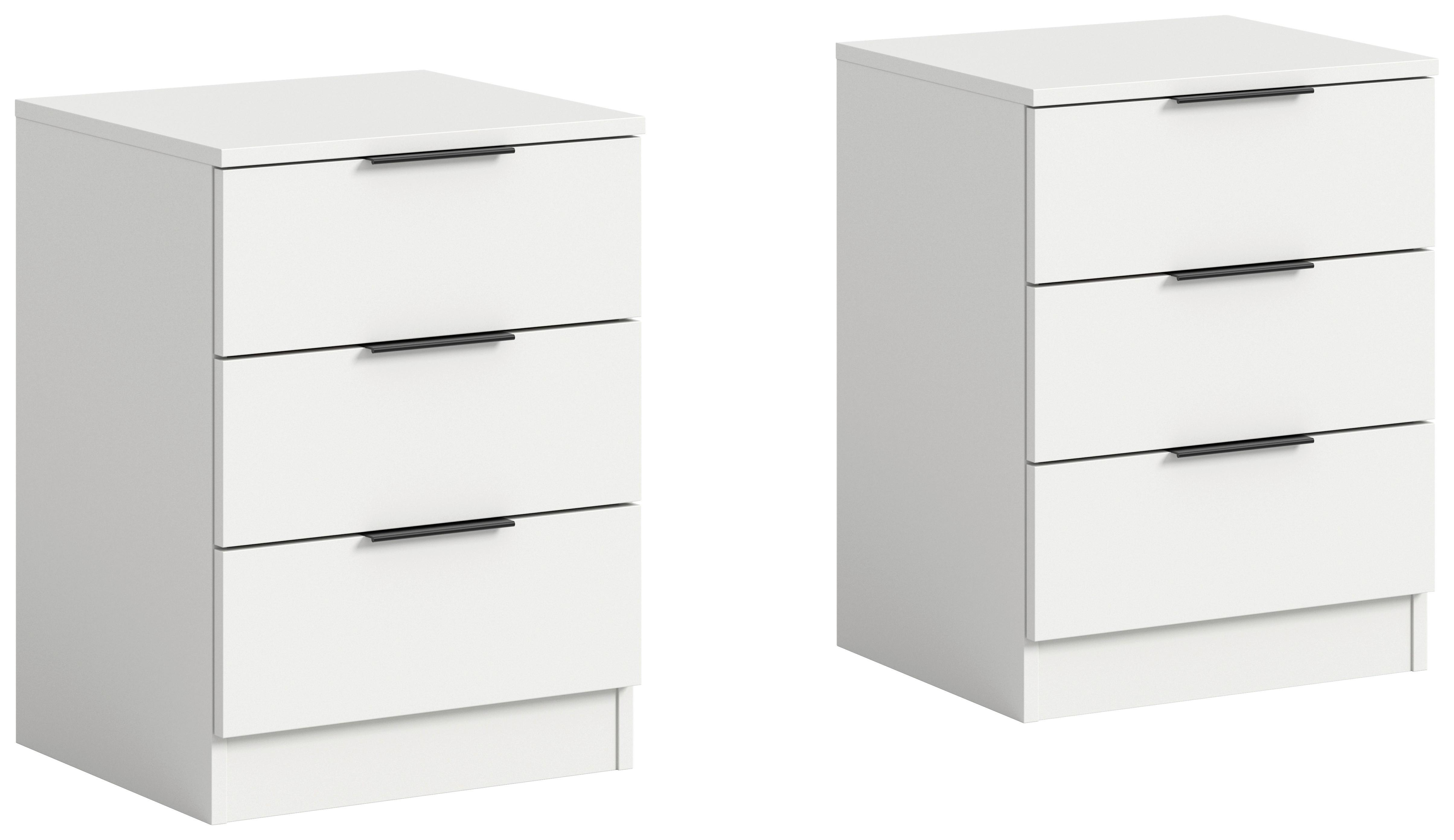 Nachtkästchenset Kopenhagen, Weiß B: 45 cm