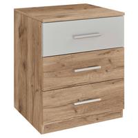 NOČNÝ STOLÍK MARS - farba duba/svetlosivá, Modern, kompozitné drevo/plast (46/56/41cm)