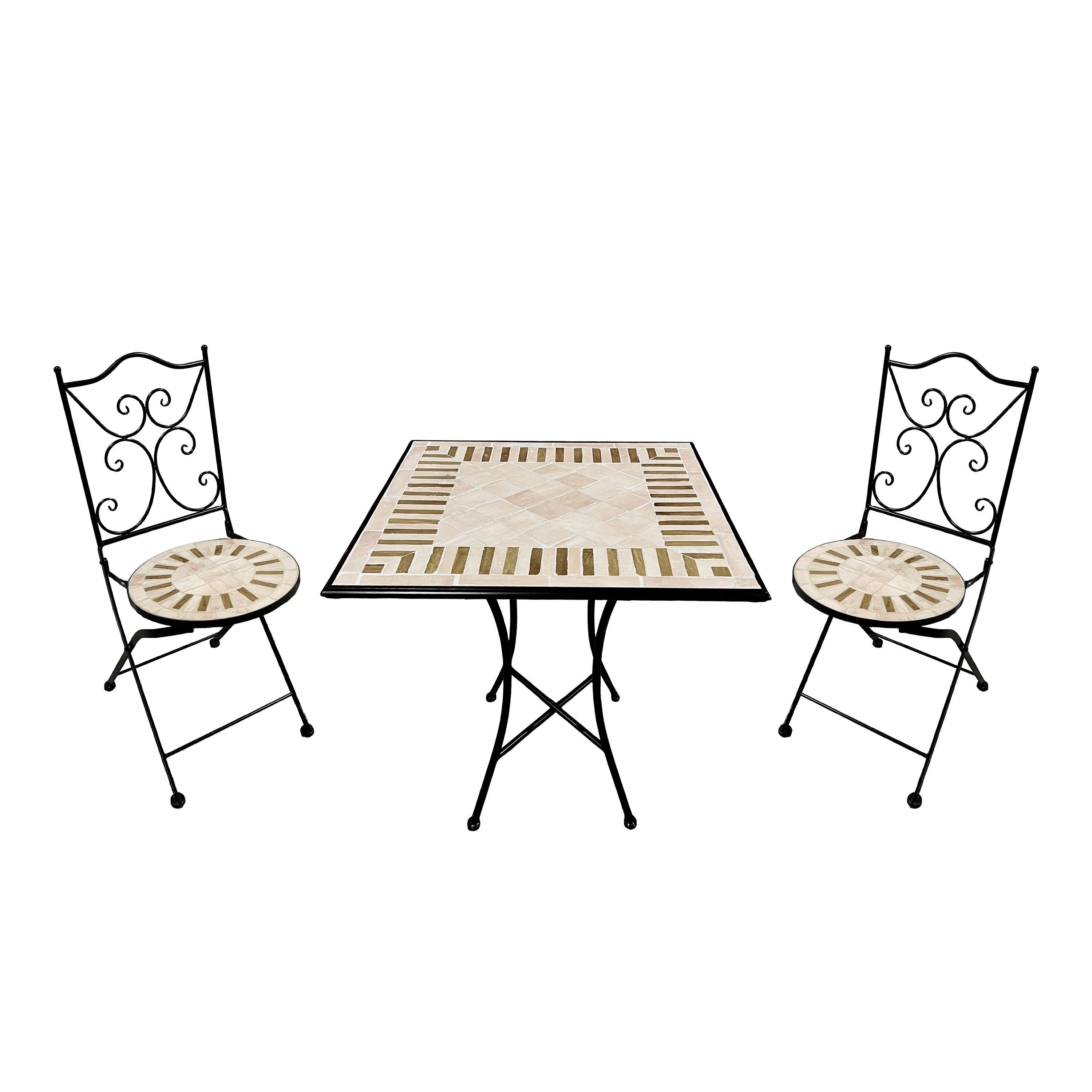 Gartenset Camilla Toscane - Schwarz/Braun, Basics, Keramik/Metall (60/60/75cm) - Ambia Garden
