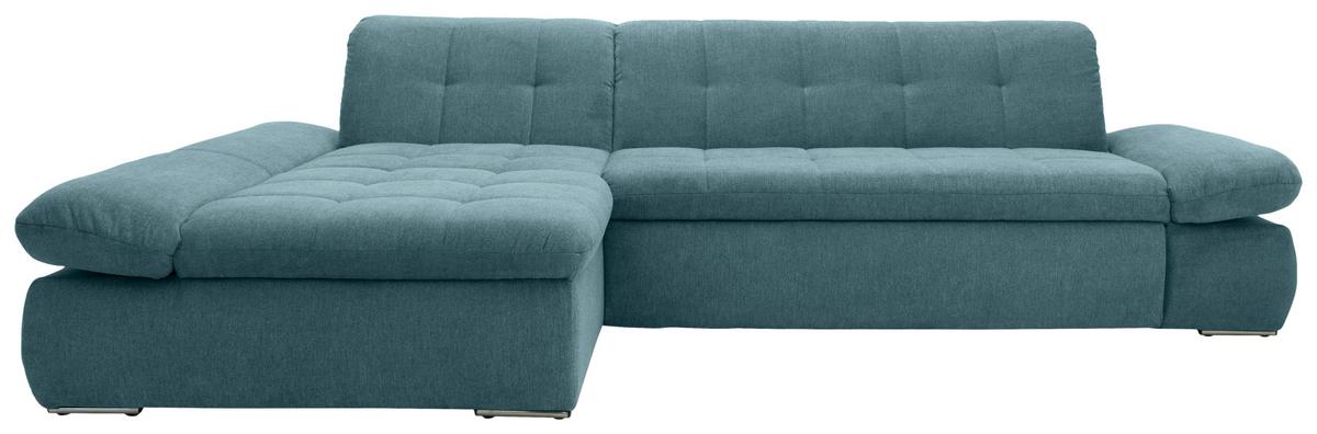 Ecksofa mit Schlaffunktion Moric Petrol Mikrofaser - Chromfarben/Petrol, KONVENTIONELL, Textil (172/300cm) - MID.YOU