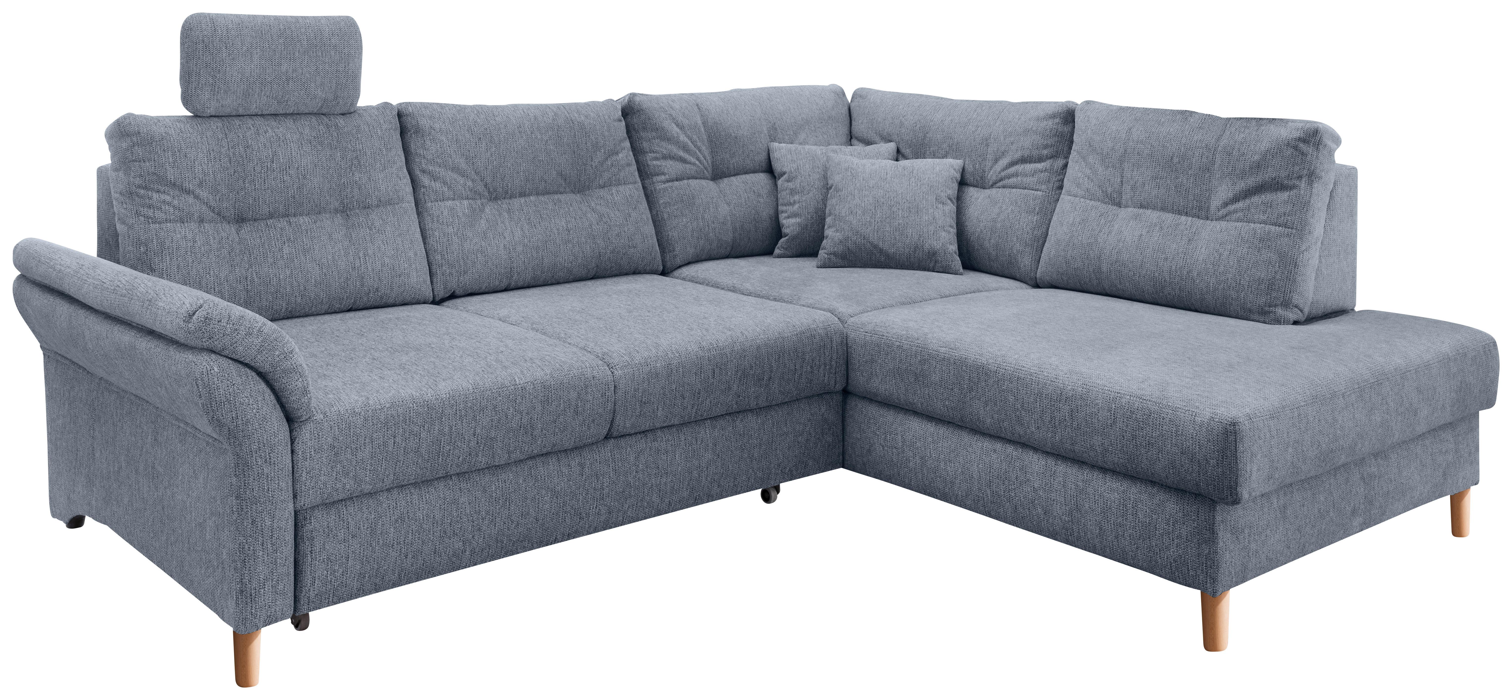 Ecksofa Brizzini Hellblau S: 264x206 cm - Naturfarben/Hellblau, MODERN, Textil (264/206cm) - Livetastic