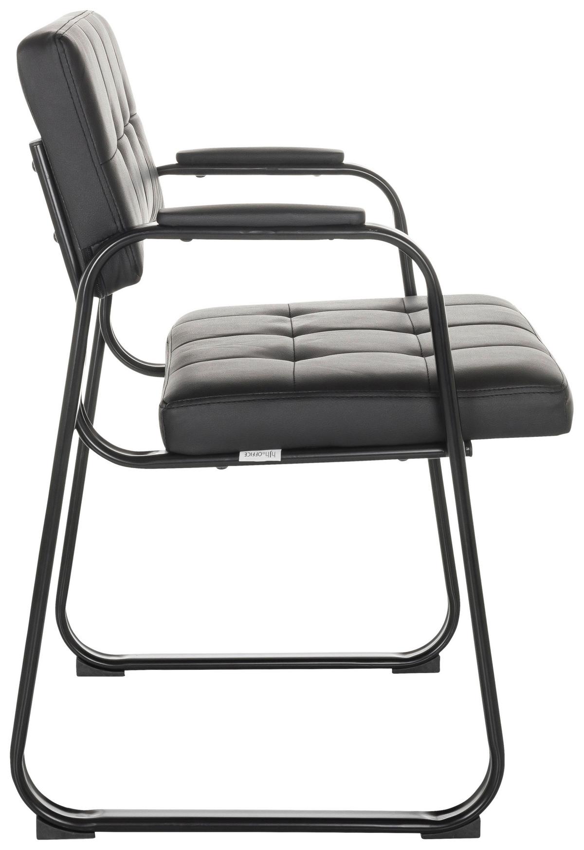 Besucherstuhl Zanta B Pu - Schwarz, Basics, Textil/Metall (58/79/55cm) - MID.YOU