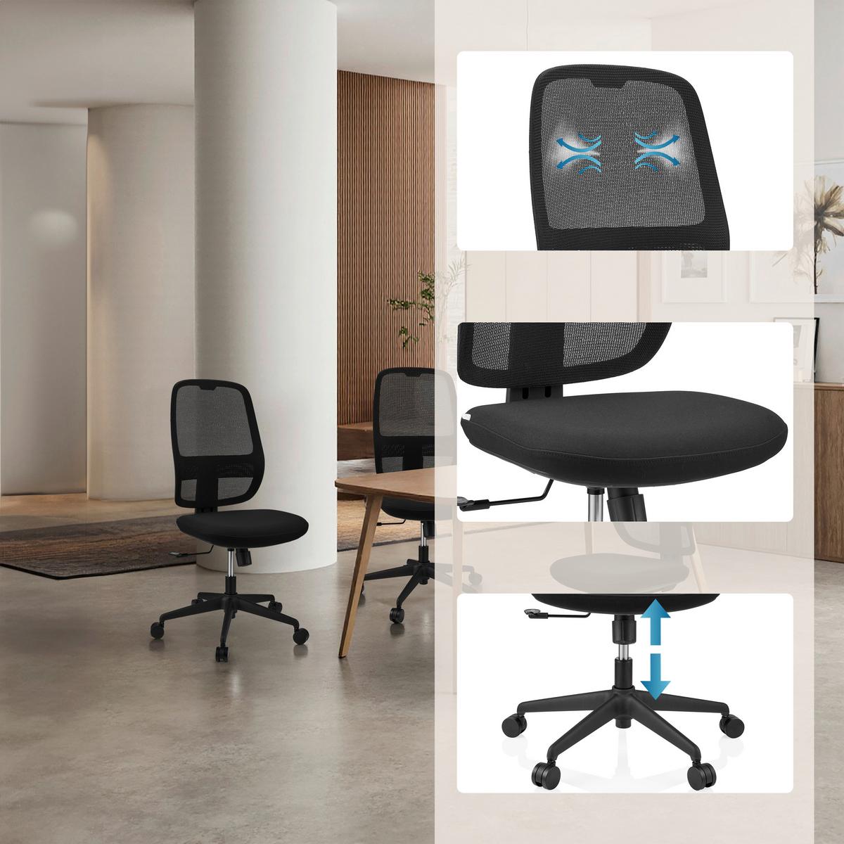 DREHSTUHL Minoro Schwarz B: 55cm - Schwarz, MODERN, Kunststoff/Textil (55/112/59cm) - MID.YOU