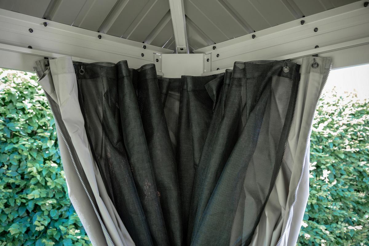 Pavillon Messina 363x298 cm Wetterfest Gartenpavillon - Champagner, Basics, Metall (363/291/298cm)
