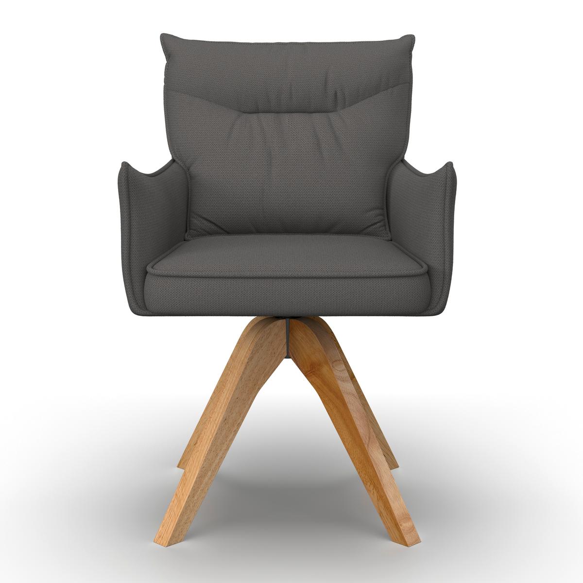 STOLIČKA S PODRÚČKAMI LORELEI - sivá/prírodná farba, Modern, drevo/textil (58/87/63cm) - Bessagi Home