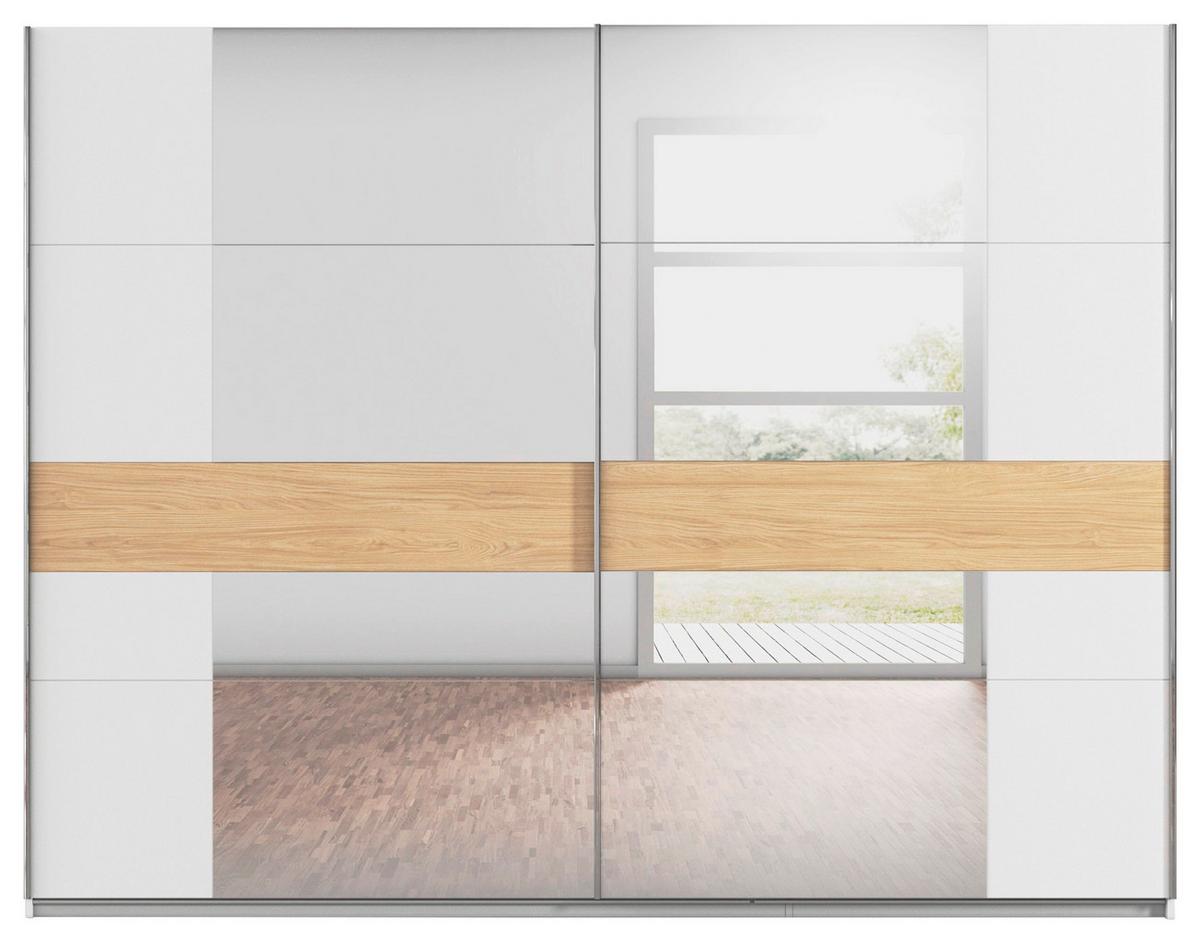 Schwebetürenschrank Calisto - Eichefarben/Weiß, KONVENTIONELL, Holzwerkstoff (270/210/57cm) - James Wood