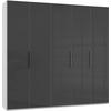 Drehtürenschrank 250cm Level, Grau/weiß - Weiß/Grau, MODERN, Glas/Holzwerkstoff (250/236/58cm) - MID.YOU