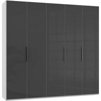 Drehtürenschrank 250cm Level, Grau/weiß - Weiß/Grau, MODERN, Glas/Holzwerkstoff (250/236/58cm) - MID.YOU