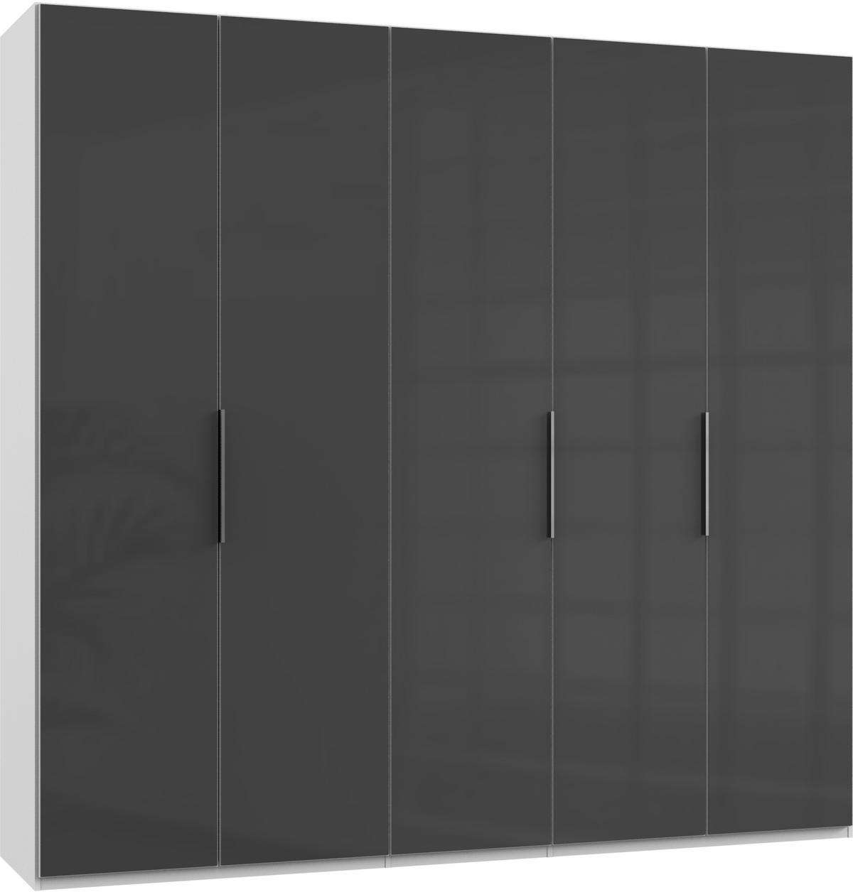 Drehtürenschrank 250cm Level, Grau/weiß - Weiß/Grau, MODERN, Glas/Holzwerkstoff (250/236/58cm) - MID.YOU