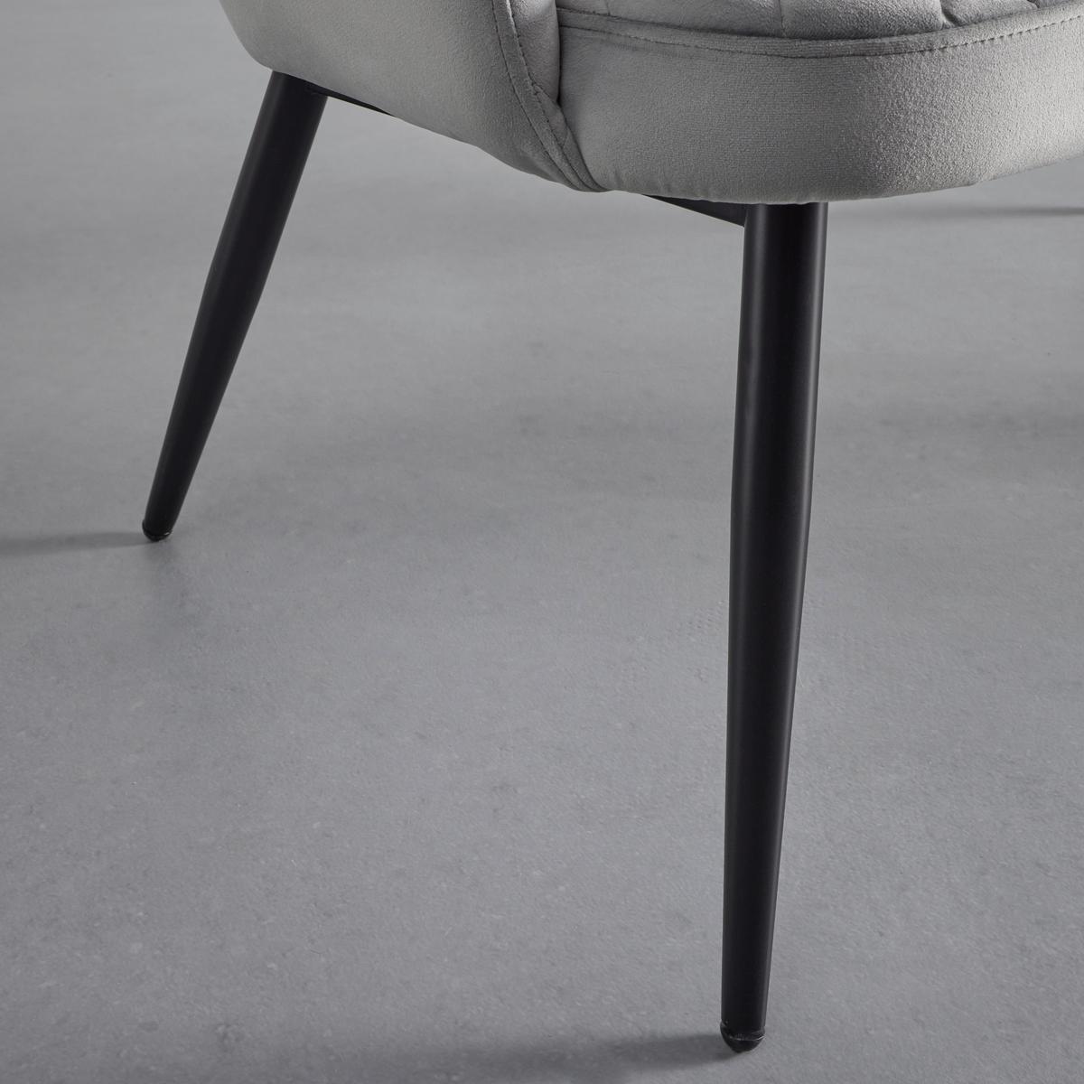 Sametová lavice Isabella - šedá - šedá/černá, Moderní, kov/dřevo (112/78/62cm) - Bessagi Home