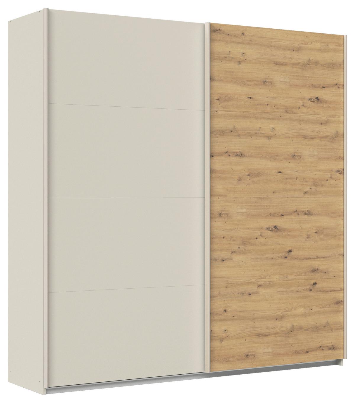 Schwebetürenschrank Feldkirch 226cm Champagner/eiche Artisan - Champagner/Eiche Artisan, Trend, Holzwerkstoff (226/229/61cm) - Luca Bessoni