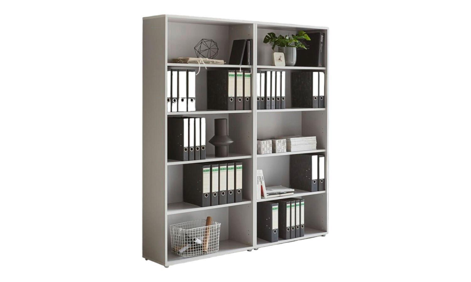 Aktenregal Office Edition Grau B: 168,8cm - Silberfarben/Grau, MODERN, Holzwerkstoff (168,8/185,6/33cm) - MID.YOU