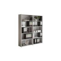 Aktenregal Office Edition Grau B: 168,8cm - Silberfarben/Grau, MODERN, Holzwerkstoff (168,8/185,6/33cm) - MID.YOU