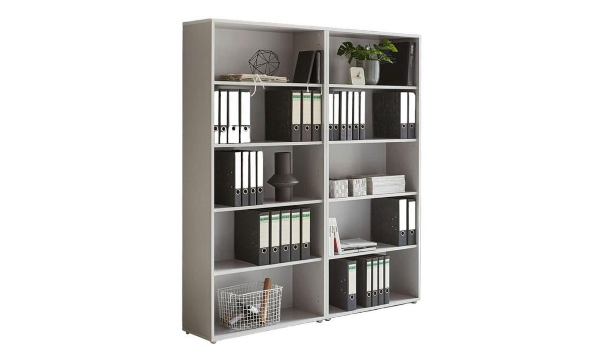 Aktenregal Office Edition Grau B: 168,8cm - Silberfarben/Grau, MODERN, Holzwerkstoff (168,8/185,6/33cm) - MID.YOU