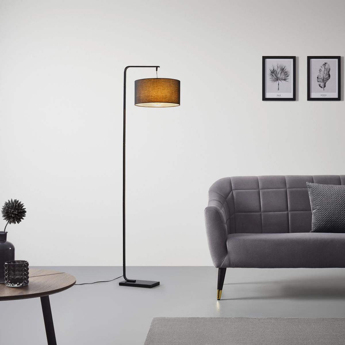 Stojacia lampa ALARA čierna - čierna, Modern, kov/textil (45/35/170cm) - Bessagi Home