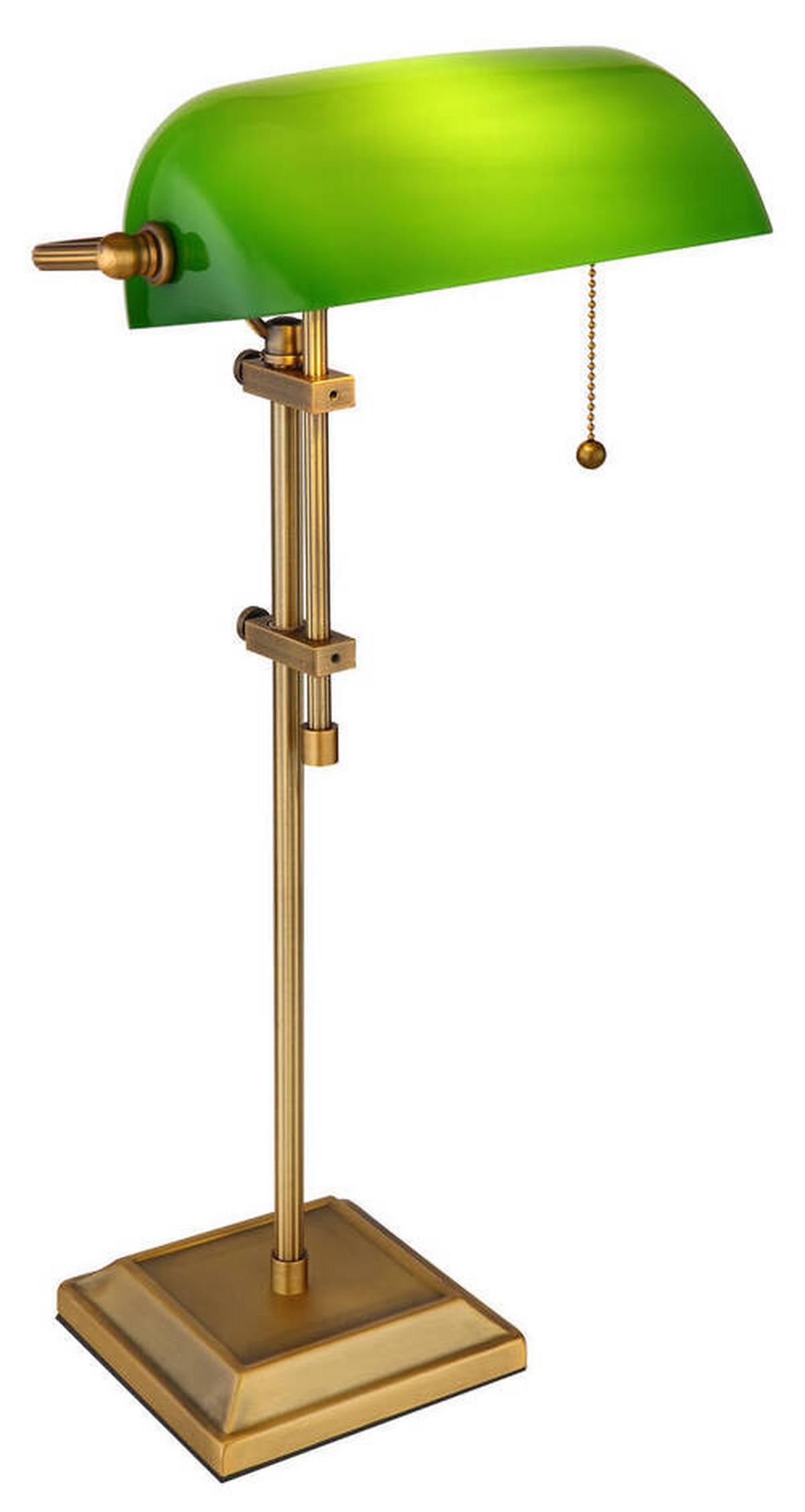 Tischleuchte 2491n - Messingfarben/Weiß, KONVENTIONELL, Glas/Metall (26,5/25/56cm) - Globo