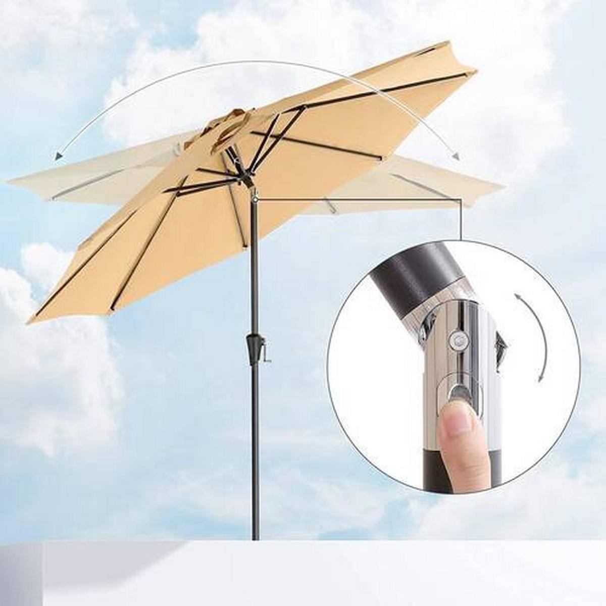 Sonnenschirm Taupe Schwarz *bxl: Ca. 270x270 Cm - Taupe/Schwarz, Basics, Textil/Metall (270/270cm) - Modante