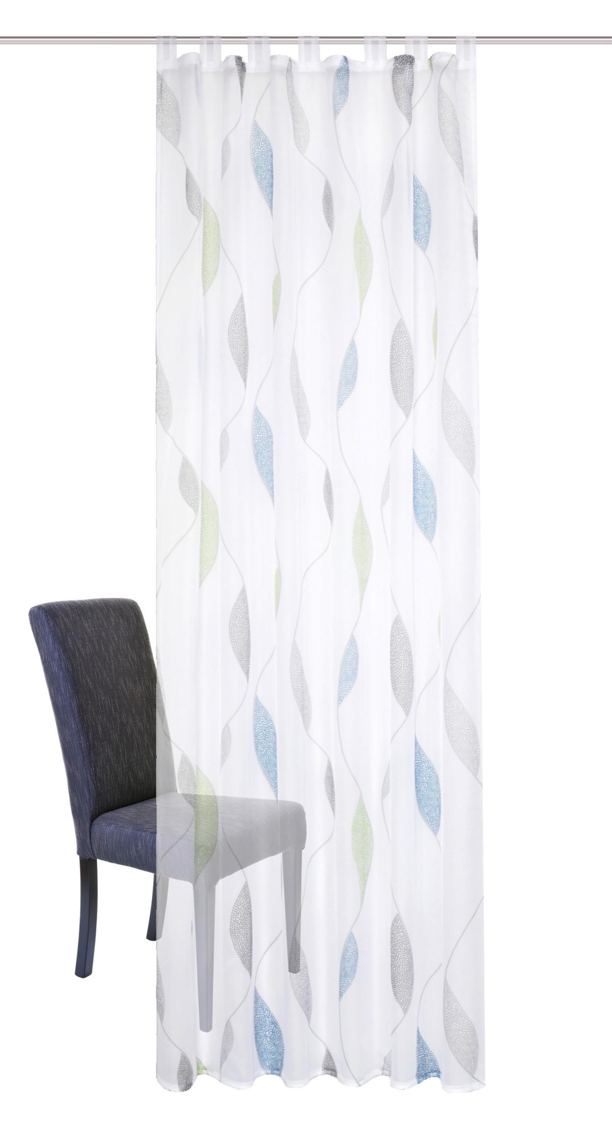 Schlaufenvorhang Paolo - Apfelbaumfarben/Hellgrün, KONVENTIONELL, Textil (140/145cm) - Schmidt W. Gmbh