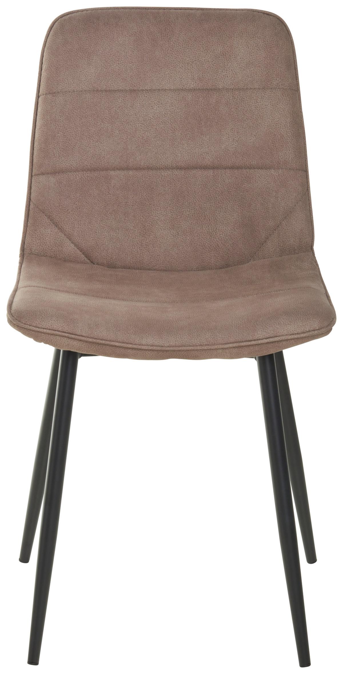 Stuhl Losanna - Taupe/Schwarz, MODERN, Textil/Metall (47/84/52cm) - Livetastic