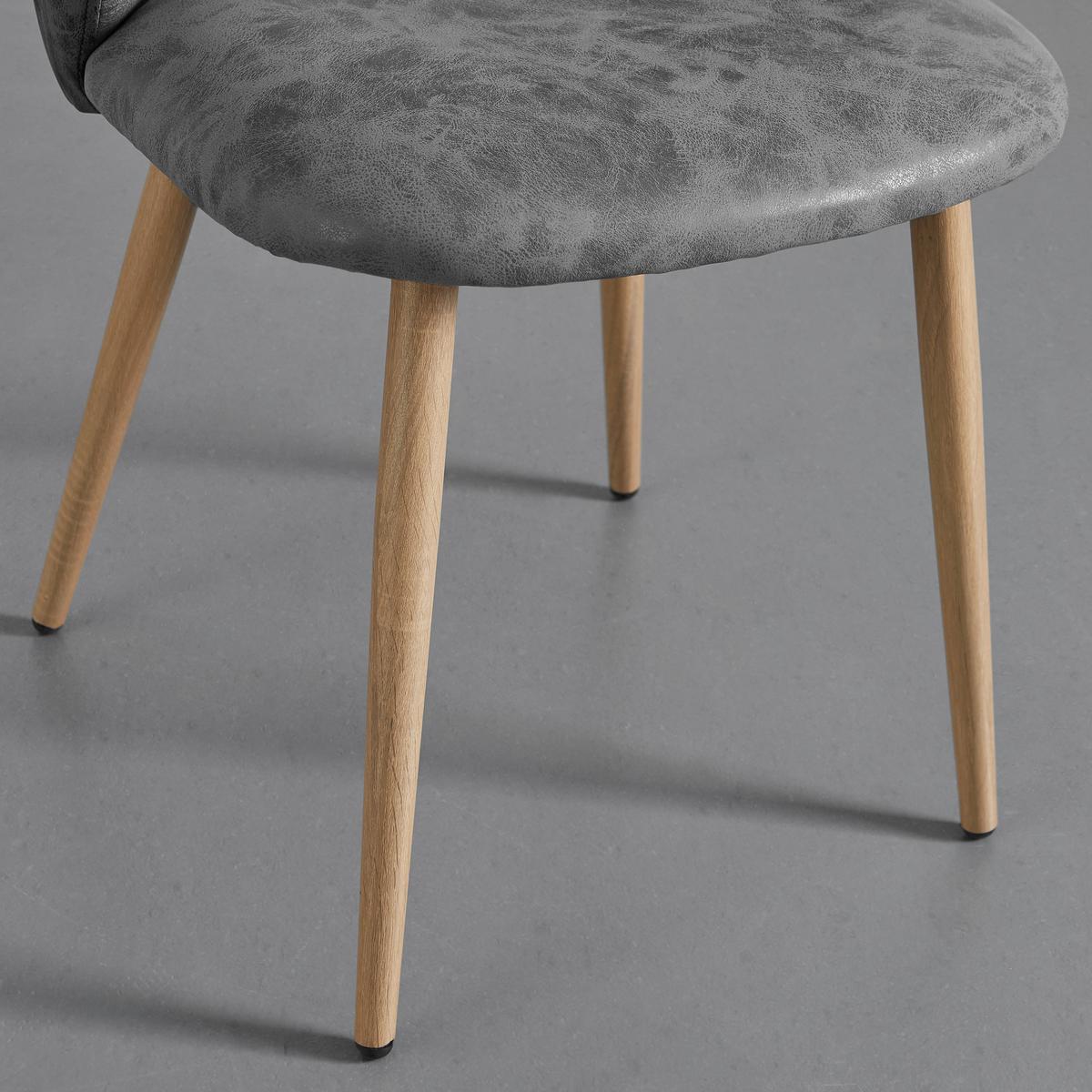 Jedálenská stolička LIZ - farba duba/svetlosivá, Modern, kov/textil (58/82/58cm) - Modern Living