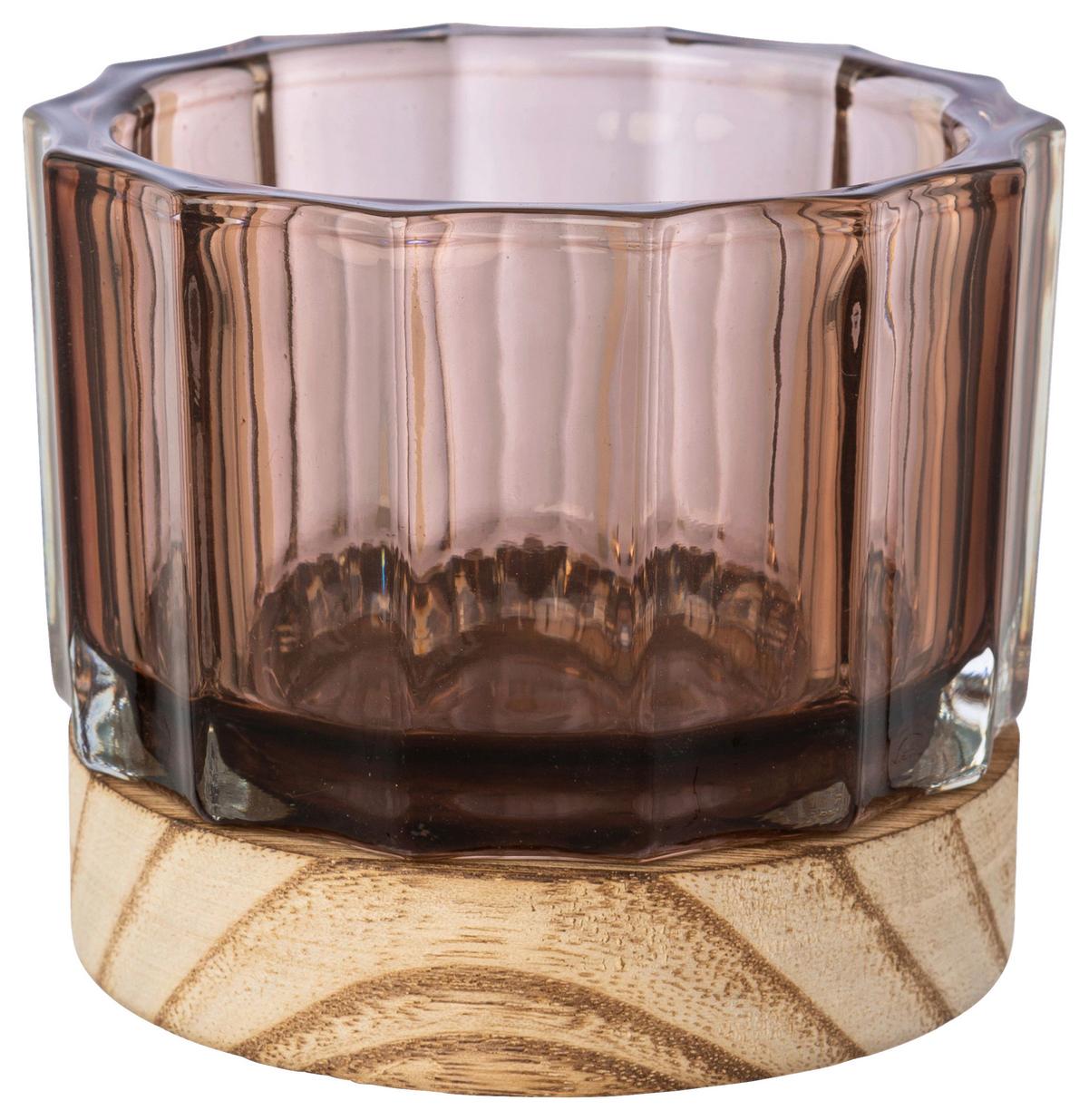 SVIETNIK MAJA II - hnedá/číra, Basics, sklo (8,5/13cm) - Modern Living